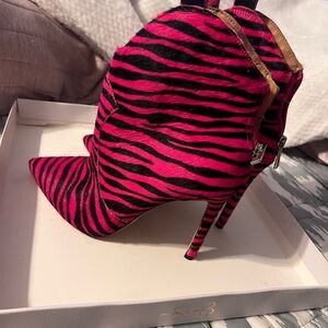 Jessica Simpson Fuchsia Zebra Heeled Boots
